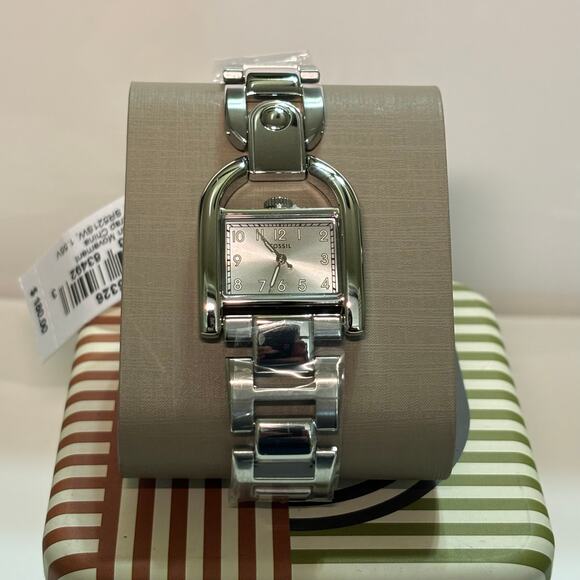 Fossil Harwell ES5326 Womens Quartz Watch 28mm Rectangular Bracelet Silver Dial - Picture 1 of 14